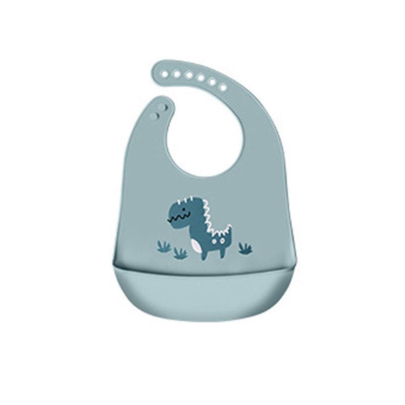 Silicone Waterproof Feeding Bib Apron with Pouch Easy to Clean Smock for Mealtime Use - Purple Swan V528-BIB-PURPLESWAN-555408