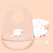 Silicone Waterproof Feeding Bib Apron with Pouch Easy to Clean Smock for Mealtime Use - Sheep V528-BIB-THEEP-919628