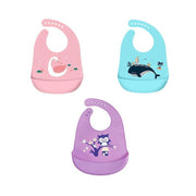Silicone Waterproof Feeding Bib Apron with Pouch Easy to Clean Smock for Mealtime Use - Sheep V528-BIB-THEEP-919628
