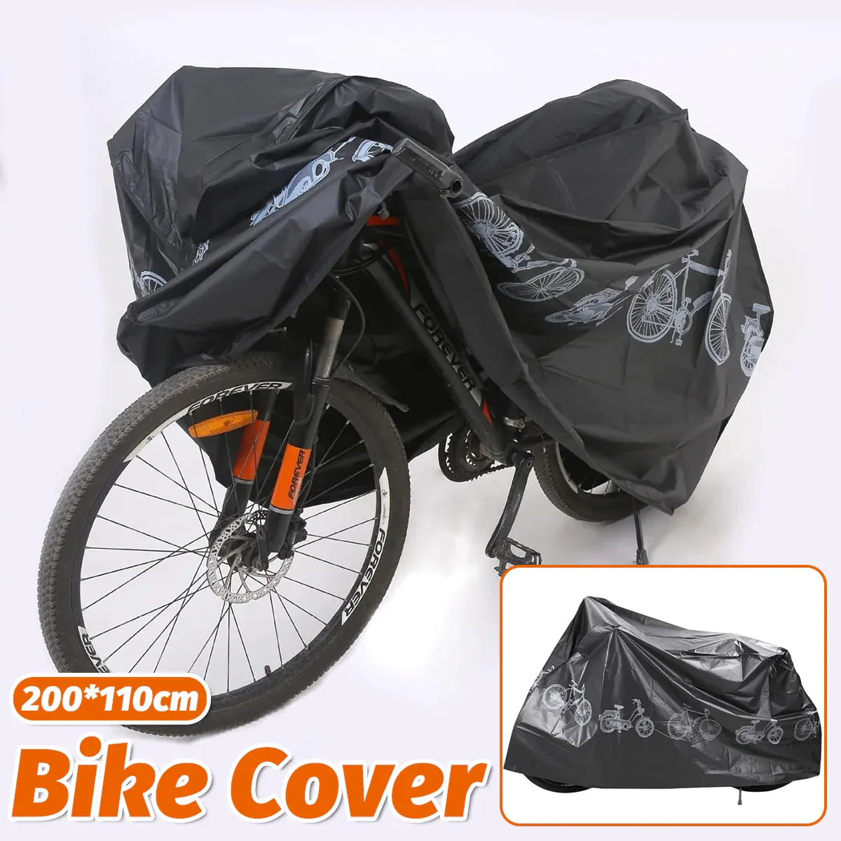 Waterproof Rain Dust Bike Bicycle Cycling Outdoor Cover Protector UV Resistant V528-BICYCLE-COVER-BLACK-786594