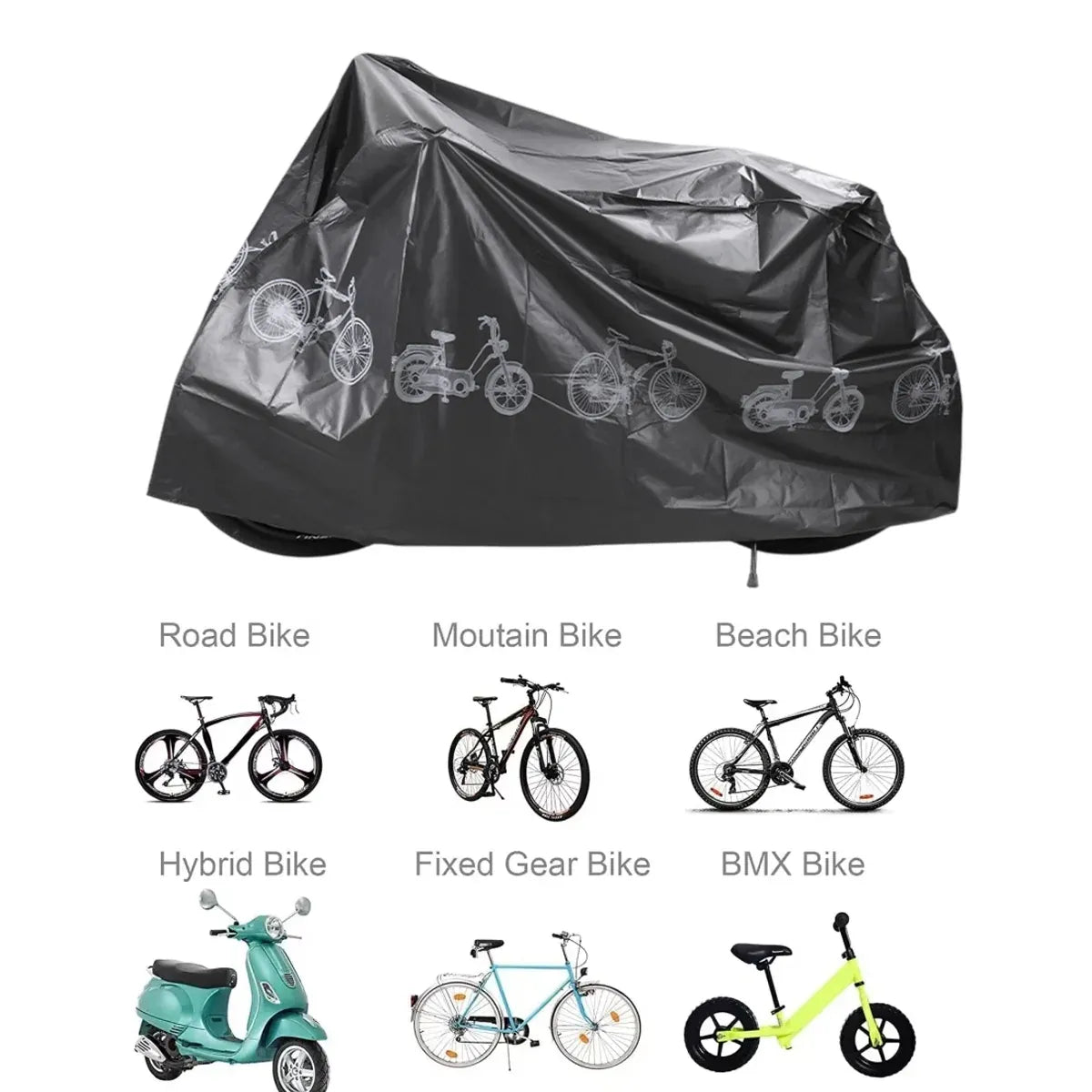 Waterproof Rain Dust Bike Bicycle Cycling Outdoor Cover Protector UV Resistant V528-BICYCLE-COVER-BLACK-786594