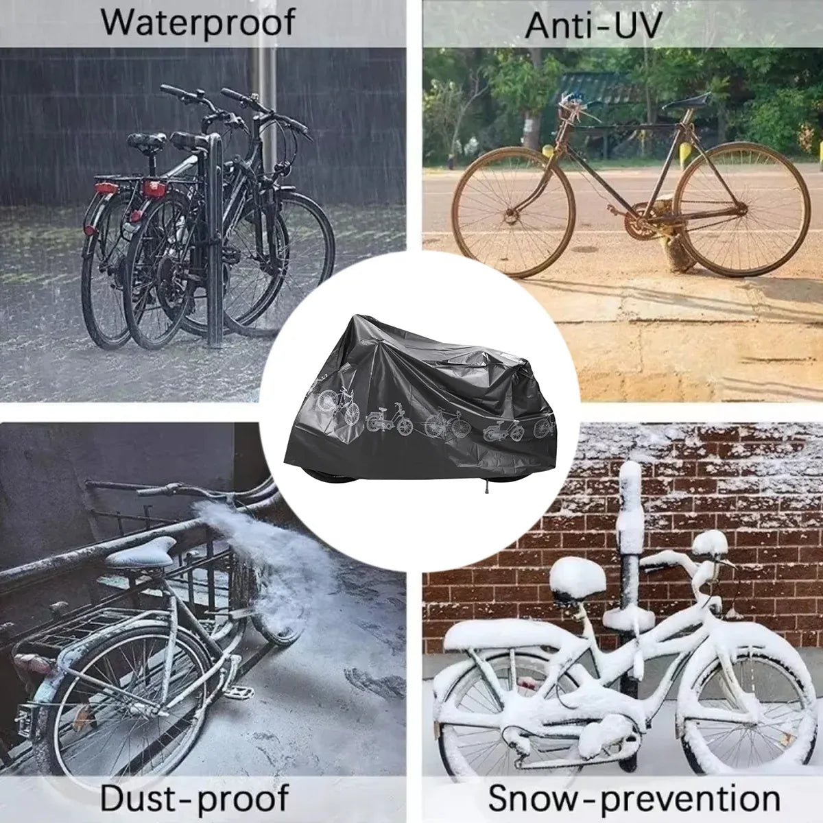 Waterproof Rain Dust Bike Bicycle Cycling Outdoor Cover Protector UV Resistant V528-BICYCLE-COVER-BLACK-786594