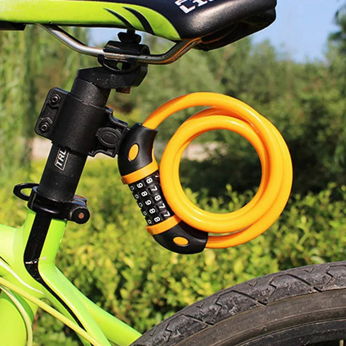 Bike Bicycle Cycling Lock 5 Digit Combination Security Cable Lock Anti Theft V528-BICYCLE-LOCK-ORANGE-986154