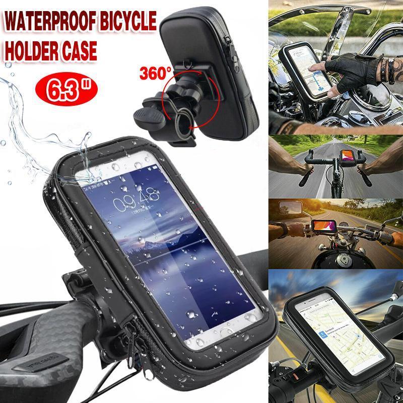 Waterproof Bicycle Bike Motorcycle Handlebar Mount Holder Case For Mobile Phone V528-BICYCLEHOLDER-6-3INCH-D1-458578
