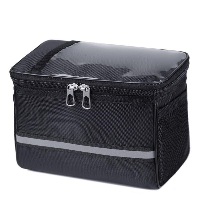 Waterproof Bicycle Handlebar Bag with Touchscreen Phone Pocket and Reflective Strip V528-BIKEBAG-BLACK-12706