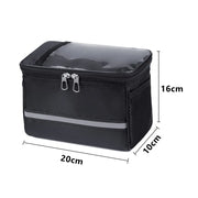 Waterproof Bicycle Handlebar Bag with Touchscreen Phone Pocket and Reflective Strip V528-BIKEBAG-BLACK-12706