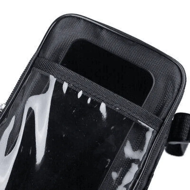Waterproof Bicycle Handlebar Bag with Touchscreen Phone Pocket and Reflective Strip V528-BIKEBAG-BLACK-12706