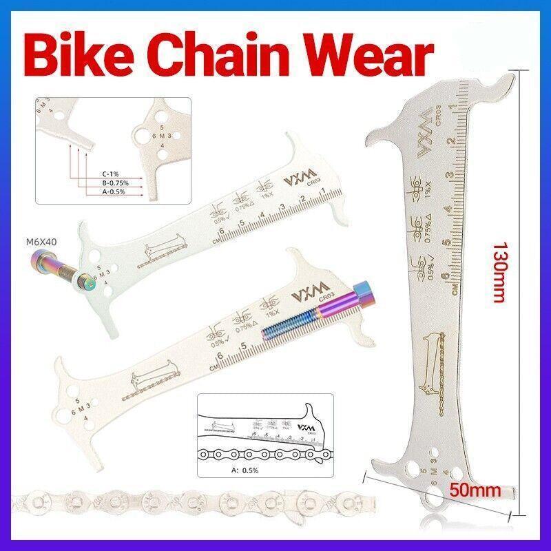 3 in 1 Bike Chain Wear Indicator Chain Hook Bolt Gauge Ruler Tool Stainless Steel V528-BIKECHAINWEAR-565208