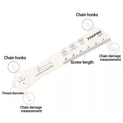 3 in 1 Bike Chain Wear Indicator Chain Hook Bolt Gauge Ruler Tool Stainless Steel V528-BIKECHAINWEAR-565208