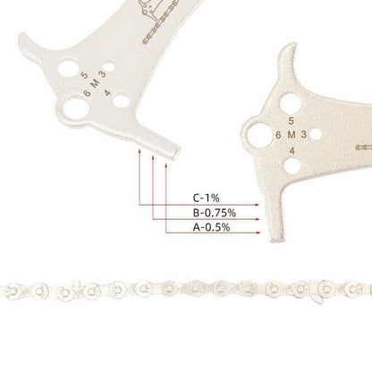 3 in 1 Bike Chain Wear Indicator Chain Hook Bolt Gauge Ruler Tool Stainless Steel V528-BIKECHAINWEAR-565208