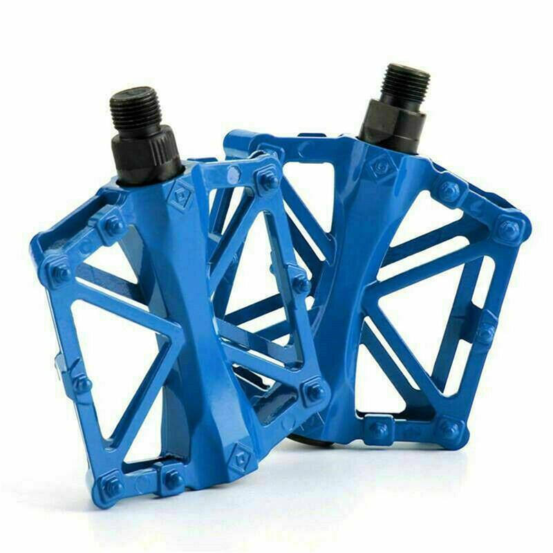 Bike Pedals Alloy Mountain Road MTB Colored Bicycle Nonslip Cycling Pedals 9/16" - Black V528-BIKEPEDALS-2PCS-BLACK-401121