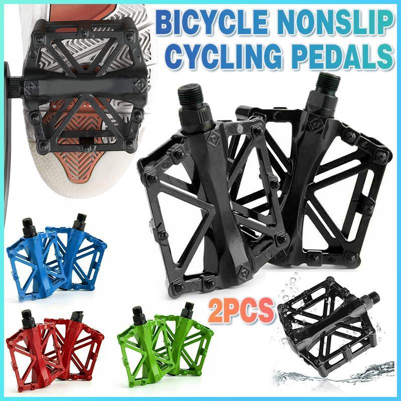 Bike Pedals Alloy Mountain Road MTB Colored Bicycle Nonslip Cycling Pedals 9/16" - Green V528-BIKEPEDALS-2PCS-GREEN-846656