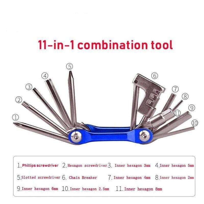 Bicycle Chain Multi-Function Bike Portable Breaker Tool Repair Kit Extractor V528-BIKEPORTABLE-BLUE-943722