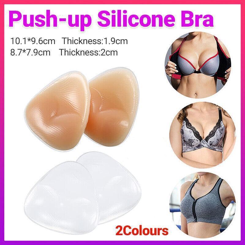 Triangle Push-Up Silicone Bra Inserts Breasts Pad Bikini Bra Cleavage Enhancers - Transparent-Big V528-BIKINIBRA-TRA-BIG-413351
