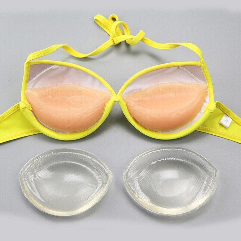 Triangle Push-Up Silicone Bra Inserts Breasts Pad Bikini Bra Cleavage Enhancers - Transparent-Big V528-BIKINIBRA-TRA-BIG-413351