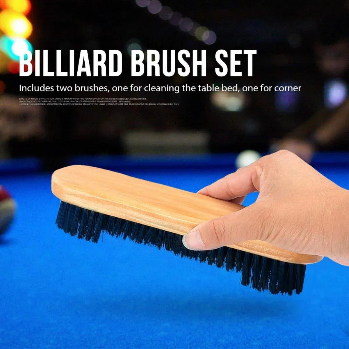 2PCS Brush Rail Brush Set Billiard Table Cleaning Kit Pool Table Corner Brush V528-BILLIARD-BRUSH-WOOD-433271