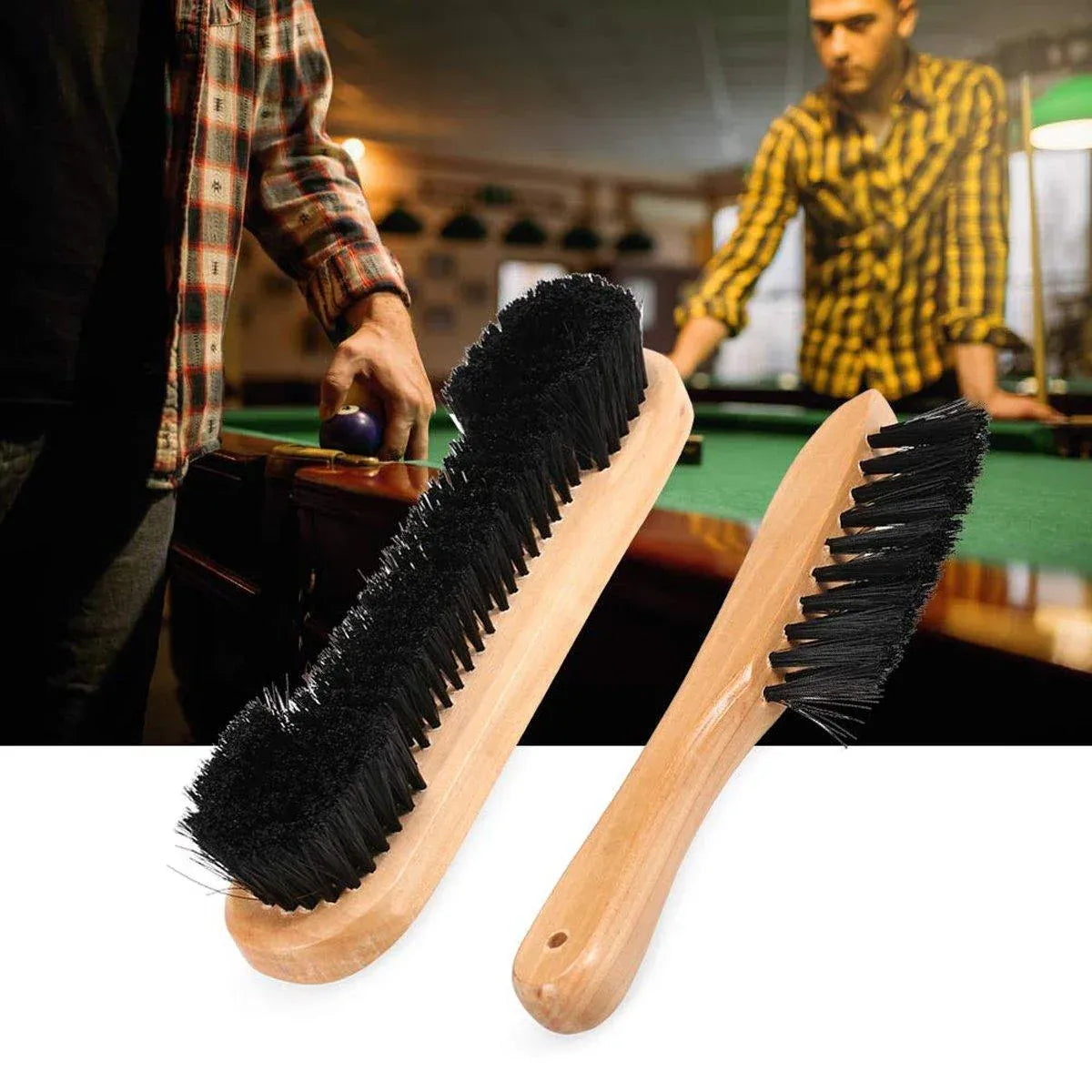 2PCS Brush Rail Brush Set Billiard Table Cleaning Kit Pool Table Corner Brush V528-BILLIARD-BRUSH-WOOD-433271
