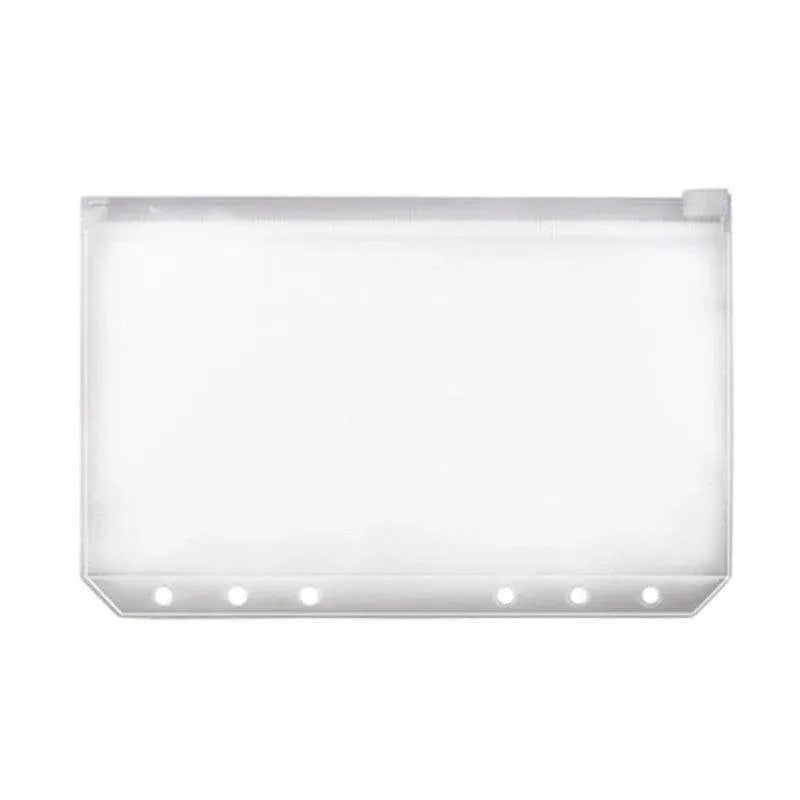 12X A5/A6/A7 Binder Pocket Zipper 6 Holes Pvc Document Filling Bags Clear Kit - A5(21*15CM) V528-BINDERPOCKET-12PCS-A5-108186