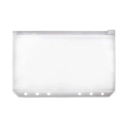12X A5/A6/A7 Binder Pocket Zipper 6 Holes Pvc Document Filling Bags Clear Kit - A5(21*15CM) V528-BINDERPOCKET-12PCS-A5-108186