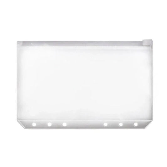 12X A5/A6/A7 Binder Pocket Zipper 6 Holes Pvc Document Filling Bags Clear Kit - A5(21*15CM) V528-BINDERPOCKET-12PCS-A5-108186