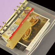 12X A5/A6/A7 Binder Pocket Zipper 6 Holes Pvc Document Filling Bags Clear Kit - A5(21*15CM) V528-BINDERPOCKET-12PCS-A5-108186