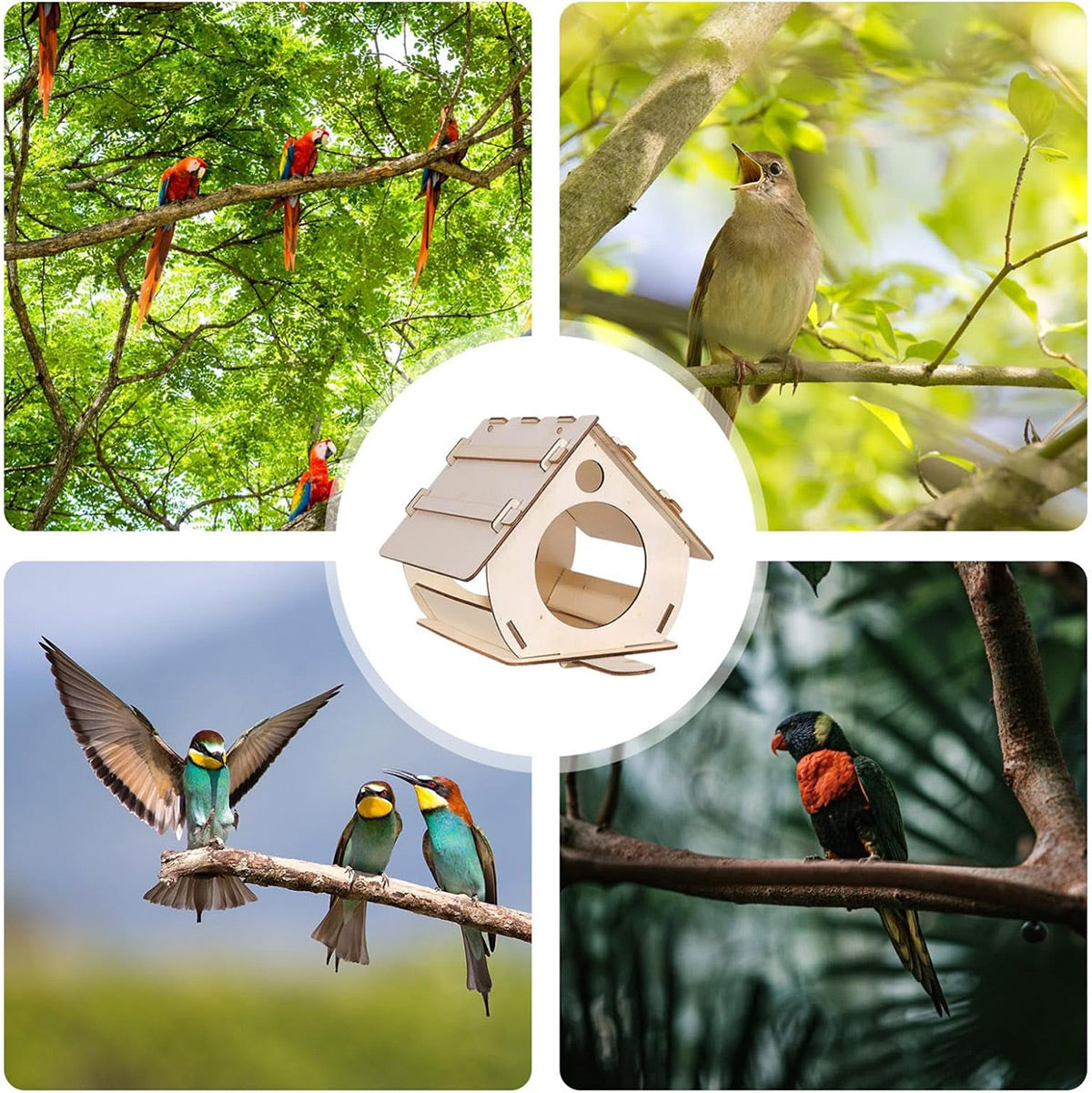 Hanging Bird House Nest Feeder Outdoor Garden Cage Shelter For Small Wild Birds V528-BIRD-22-14-18CM-138330