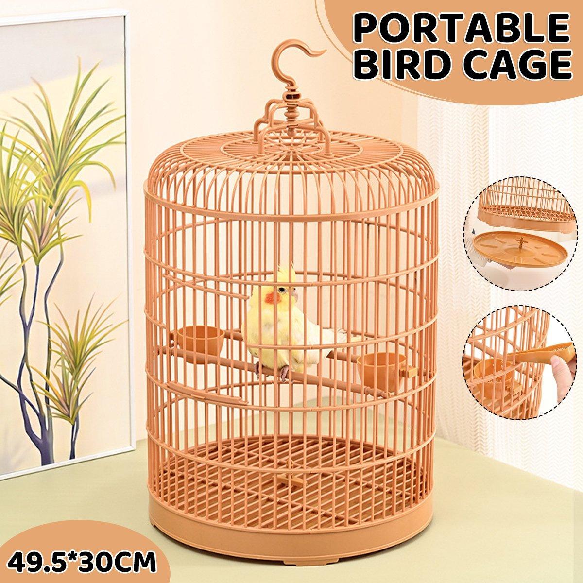 Luxury Portable Bird Cage Round Design Travel Pet Carrier for Small Birds V528-BIRD-CAGE-668300