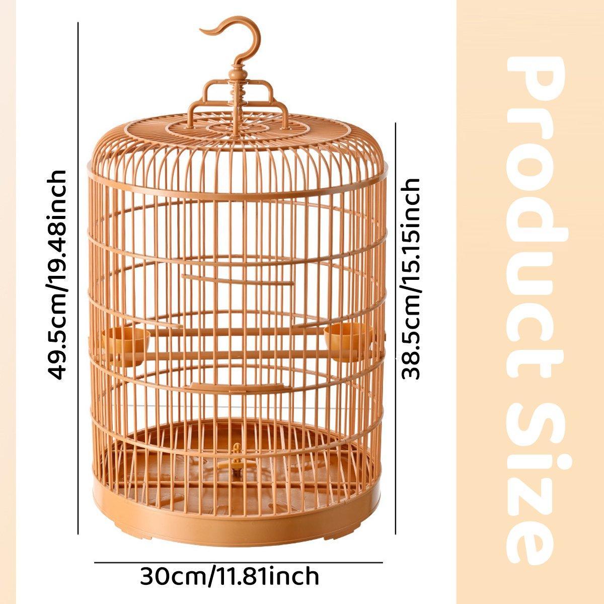 Luxury Portable Bird Cage Round Design Travel Pet Carrier for Small Birds V528-BIRD-CAGE-668300