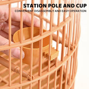 Luxury Portable Bird Cage Round Design Travel Pet Carrier for Small Birds V528-BIRD-CAGE-668300