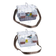 Portable Bird Carrier Cage Backpack Travel Bird Cage Outdoor Ventilated Pet Bag - Grey V528-BIRD-CAGE-GREY-524043