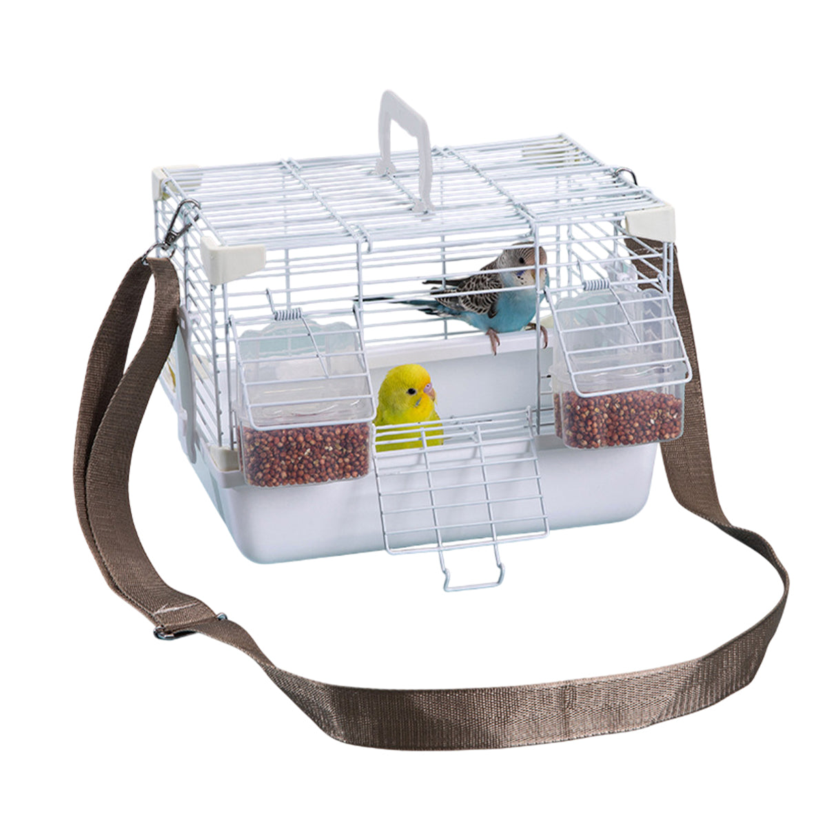 Portable Bird Carrier Cage Backpack Travel Bird Cage Outdoor Ventilated Pet Bag - Grey V528-BIRD-CAGE-GREY-524043