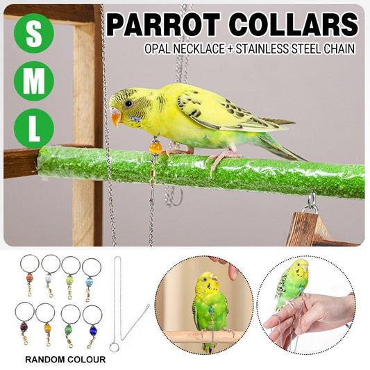Parrot Neck Collar Stainless Steel Bird Chain Training Adjustable Bird Leash - L-Diameter 2.2cm V528-BIRD-CHAIN-MYS-L-639675