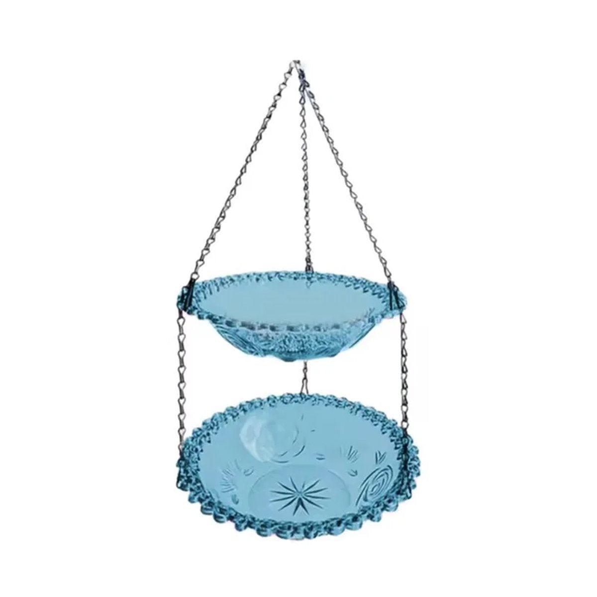 Outdoor Hanging Bird Feeder Bath Garden Patio Decoration for Attracting Birds - Grey V528-BIRD-FEEDER-2-GREY-312969