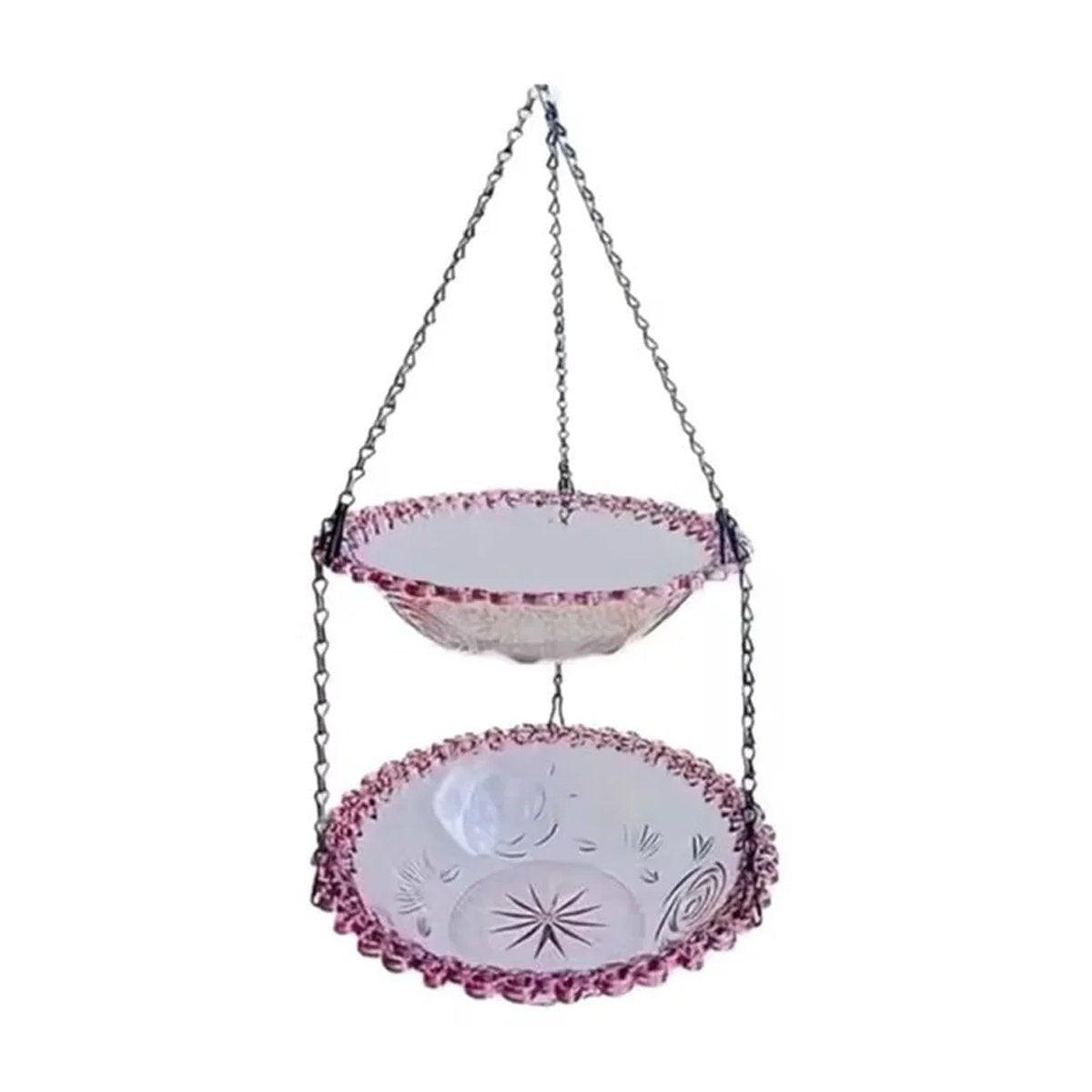 Outdoor Hanging Bird Feeder Bath Garden Patio Decoration for Attracting Birds - Grey V528-BIRD-FEEDER-2-GREY-312969