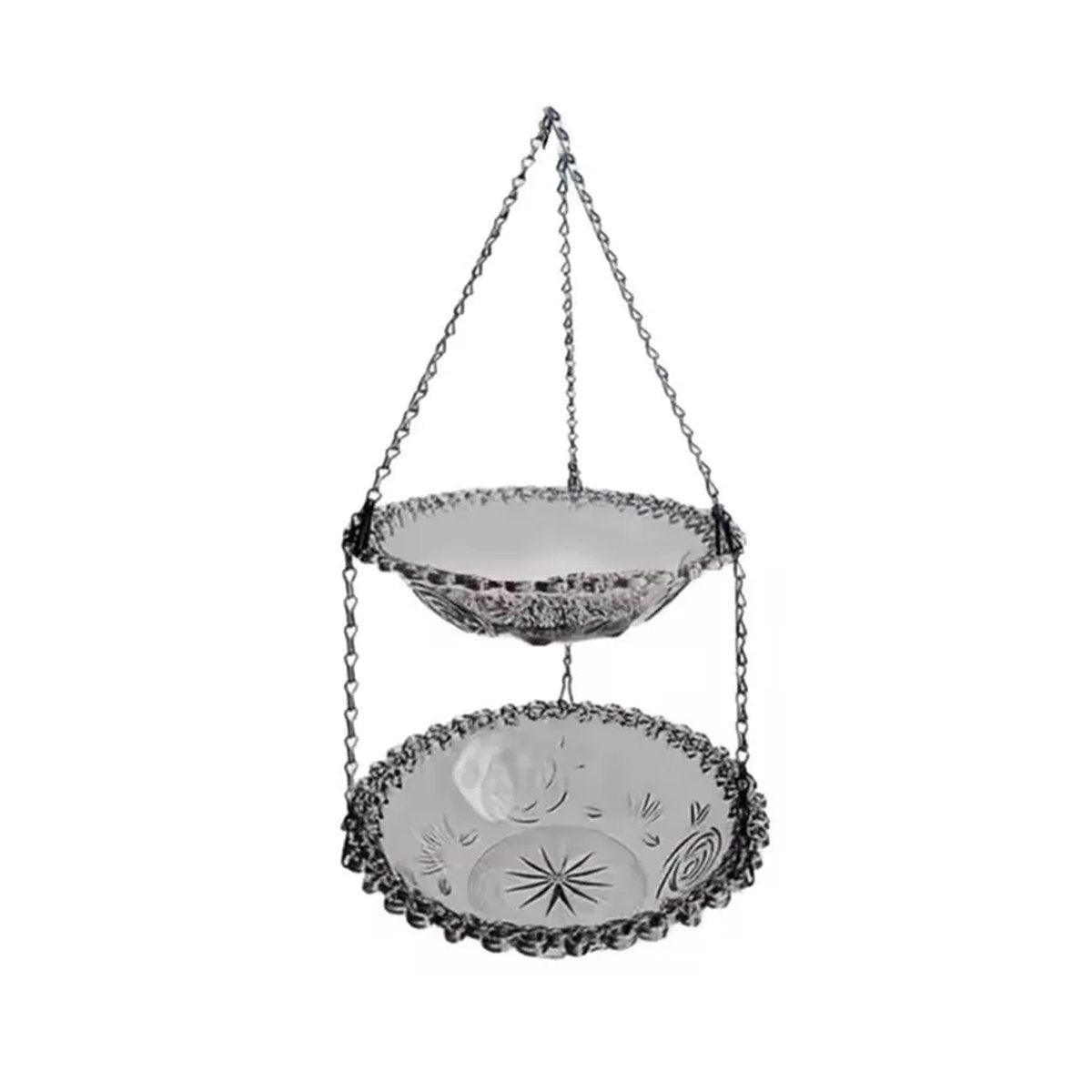 Outdoor Hanging Bird Feeder Bath Garden Patio Decoration for Attracting Birds - Grey V528-BIRD-FEEDER-2-GREY-312969