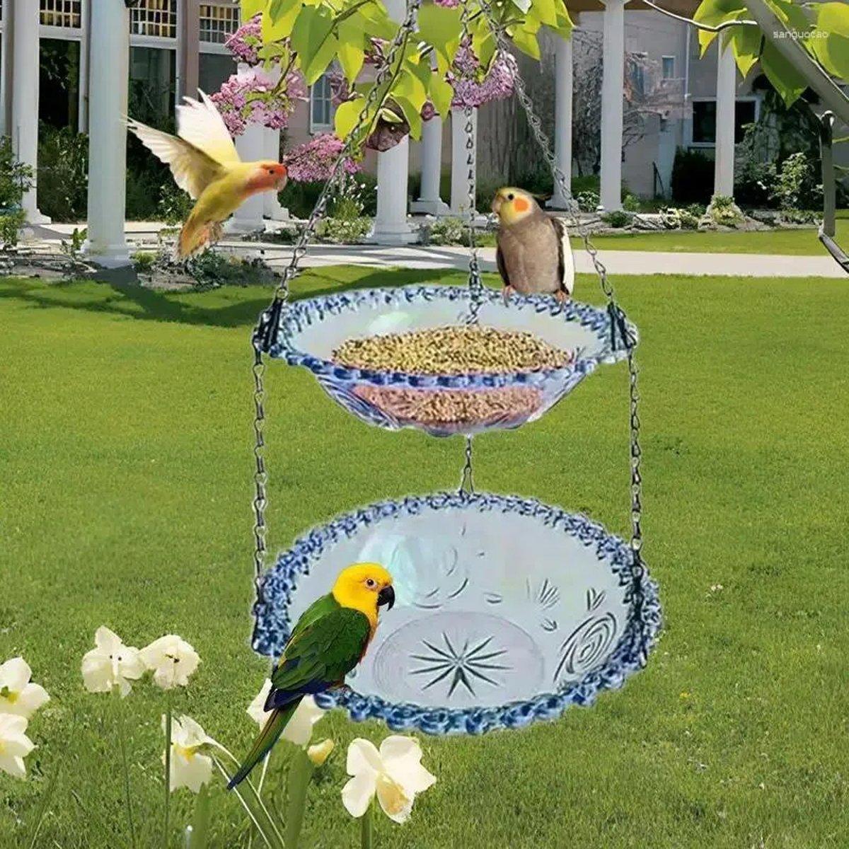 Outdoor Hanging Bird Feeder Bath Garden Patio Decoration for Attracting Birds - Purple V528-BIRD-FEEDER-2-PURPLE-414024