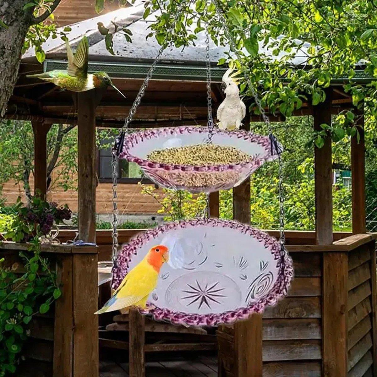 Outdoor Hanging Bird Feeder Bath Garden Patio Decoration for Attracting Birds - Purple V528-BIRD-FEEDER-2-PURPLE-414024