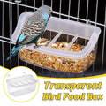Clear Bird Feeder Box Parrot Food Dispenser Cage Sink Container Hanging Supplies V528-BIRD-FEEDER-496650