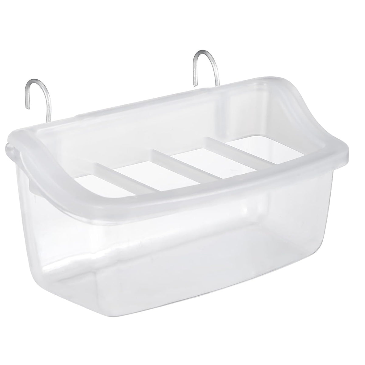 Clear Bird Feeder Box Parrot Food Dispenser Cage Sink Container Hanging Supplies V528-BIRD-FEEDER-496650