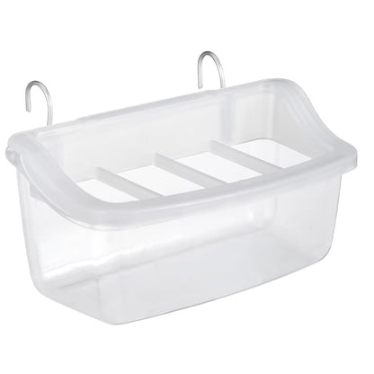 Clear Bird Feeder Box Parrot Food Dispenser Cage Sink Container Hanging Supplies V528-BIRD-FEEDER-496650