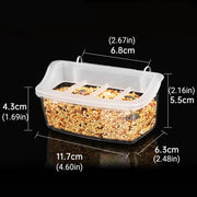 Clear Bird Feeder Box Parrot Food Dispenser Cage Sink Container Hanging Supplies V528-BIRD-FEEDER-496650
