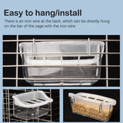 Clear Bird Feeder Box Parrot Food Dispenser Cage Sink Container Hanging Supplies V528-BIRD-FEEDER-496650