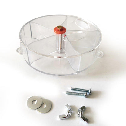 Parrot Foraging Toy Bird Chew Wheel Food Dispenser Divider Box Cage Accessory - Blue V528-BIRD-FEEDER-BLUE-244150