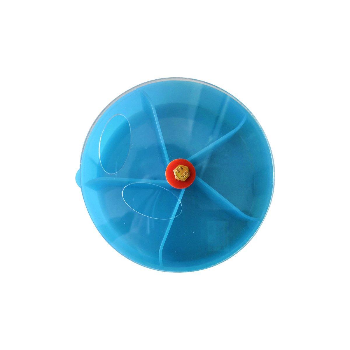 Parrot Foraging Toy Bird Chew Wheel Food Dispenser Divider Box Cage Accessory - Blue V528-BIRD-FEEDER-BLUE-244150
