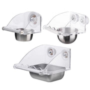Parrot Stainless Steel Food Bowl Bird Feeder Cage Hanging Dish for Pet Birds - L V528-BIRD-FEEDER-L-775814