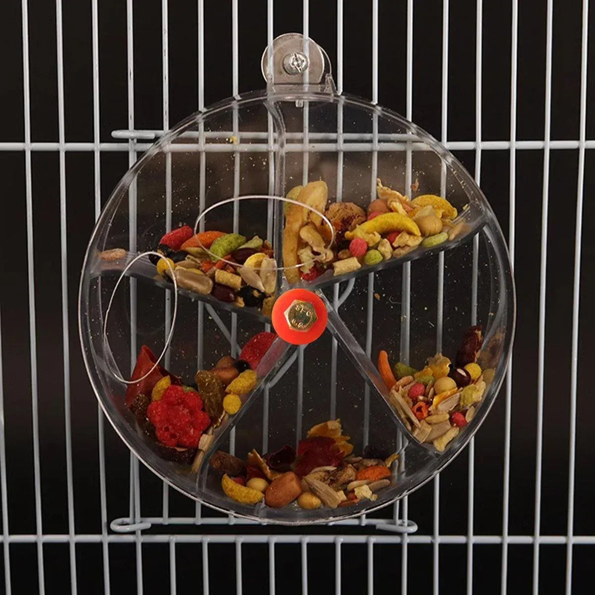 Parrot Foraging Toy Bird Chew Wheel Food Dispenser Divider Box Cage Accessory - Purple V528-BIRD-FEEDER-PURPLE-454466