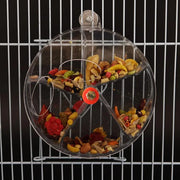 Parrot Foraging Toy Bird Chew Wheel Food Dispenser Divider Box Cage Accessory - Transparent V528-BIRD-FEEDER-TM-719438