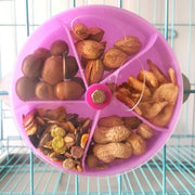 Parrot Foraging Toy Bird Chew Wheel Food Dispenser Divider Box Cage Accessory - Transparent V528-BIRD-FEEDER-TM-719438