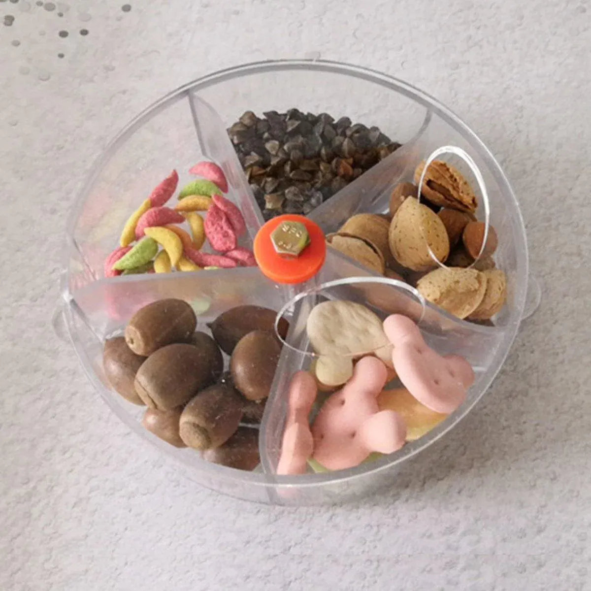 Parrot Foraging Toy Bird Chew Wheel Food Dispenser Divider Box Cage Accessory - Transparent V528-BIRD-FEEDER-TM-719438