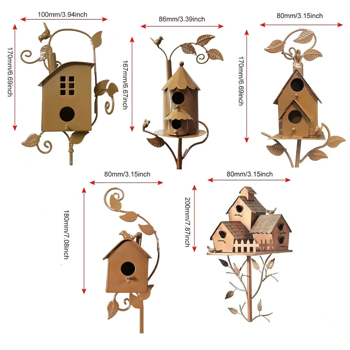 Birdhouse Garden Stakes Outdoor Yard Ornaments for Lawn and Garden Decoration - A V528-BIRD-HOUSE-A-570838